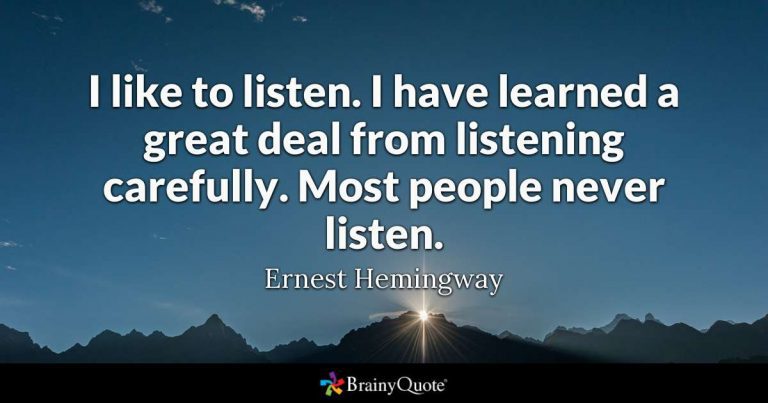 LISTENING IS LOVING!