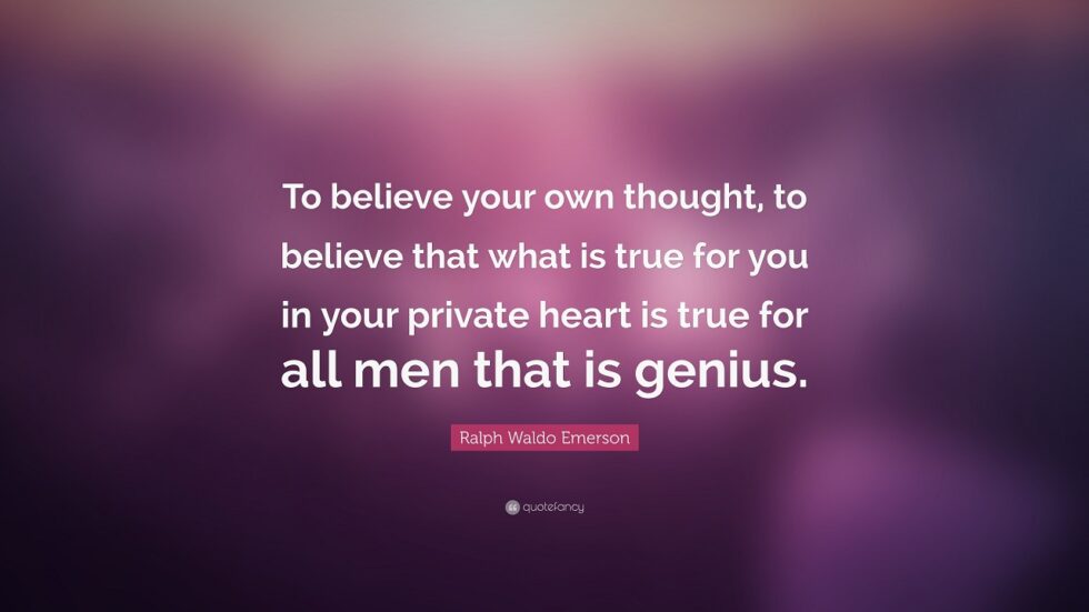 Inspirational quote graphic with Ralph Waldo Emerson text, representing wisdom, self-trust, and grandparenting inspiration