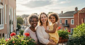 Three-generational family living with a good relationship