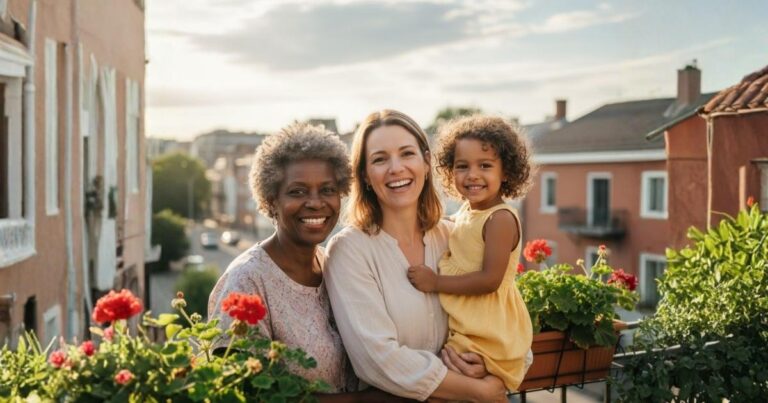 Three-generational family living with a good relationship