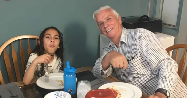 Neil Taft spending time with his great-grandaughter in a warm, intergenerational family moment